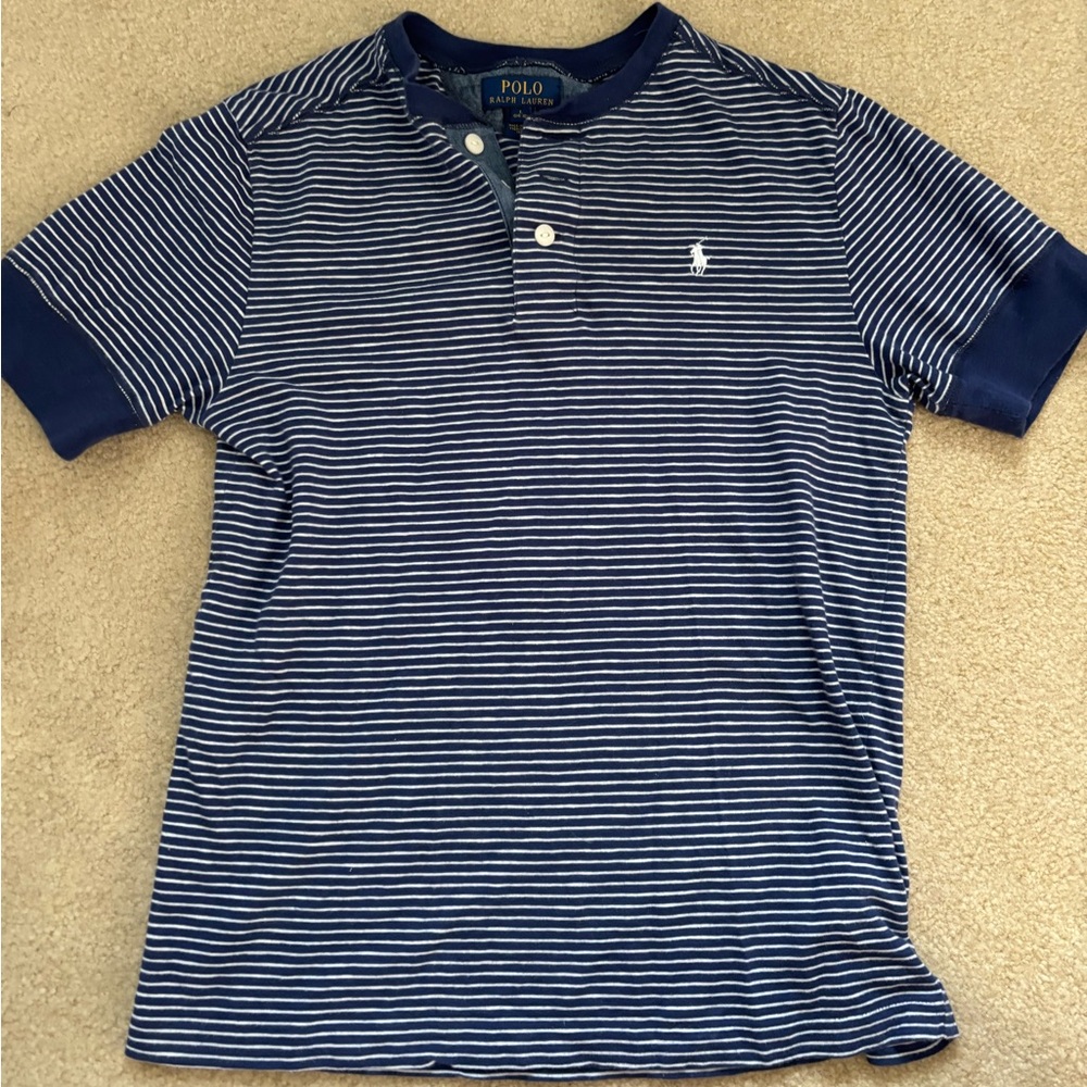 Polo by Ralph Lauren Navy and White Striped Polo Shirt